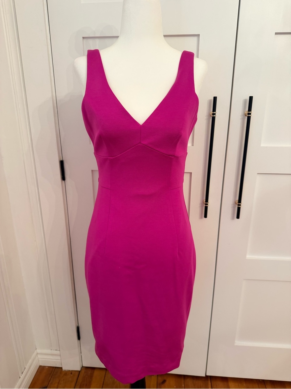 Trina Turk Fuchsia V-Neck Sheath Dress